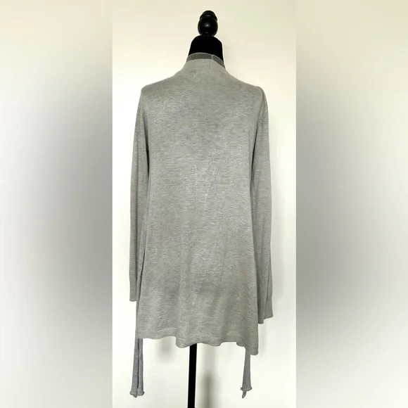 ZARA Grey Greige Cardigan with Silky Trim - M - Picture 2 of 7